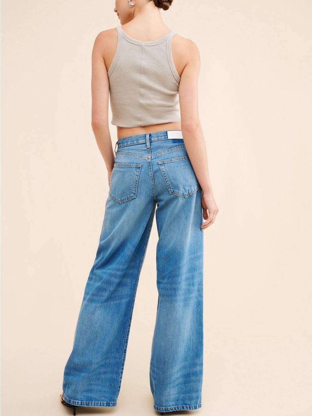 $298 RE/DONE Mid-Rise Palazzo Jeans